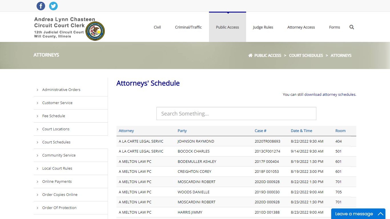 Case Lookup - The Will County Circuit Court Clerk